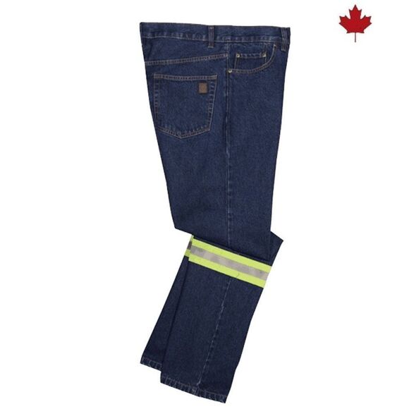 Big Bill Work Jeans with Reflective Leg Tape, 52X32, Blue , No Tags, Never Worn - Picture 1 of 6